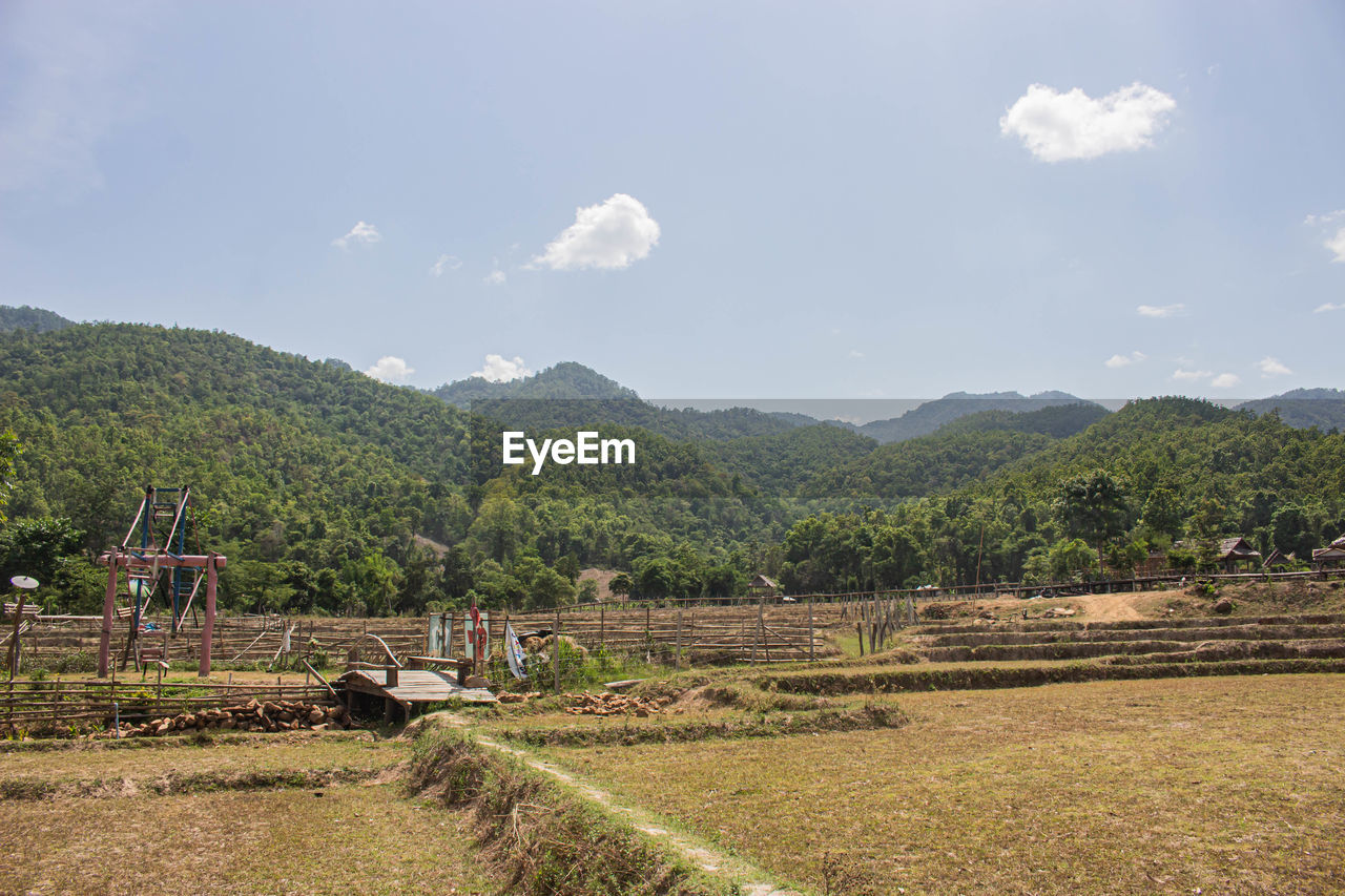 SCENIC VIEW OF AGRICULTURAL LANDSCAPE AGAINST SKY