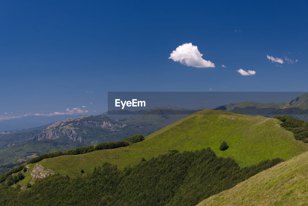 SCENIC VIEW OF LANDSCAPE AND MOUNTAINS AGAINST SKY