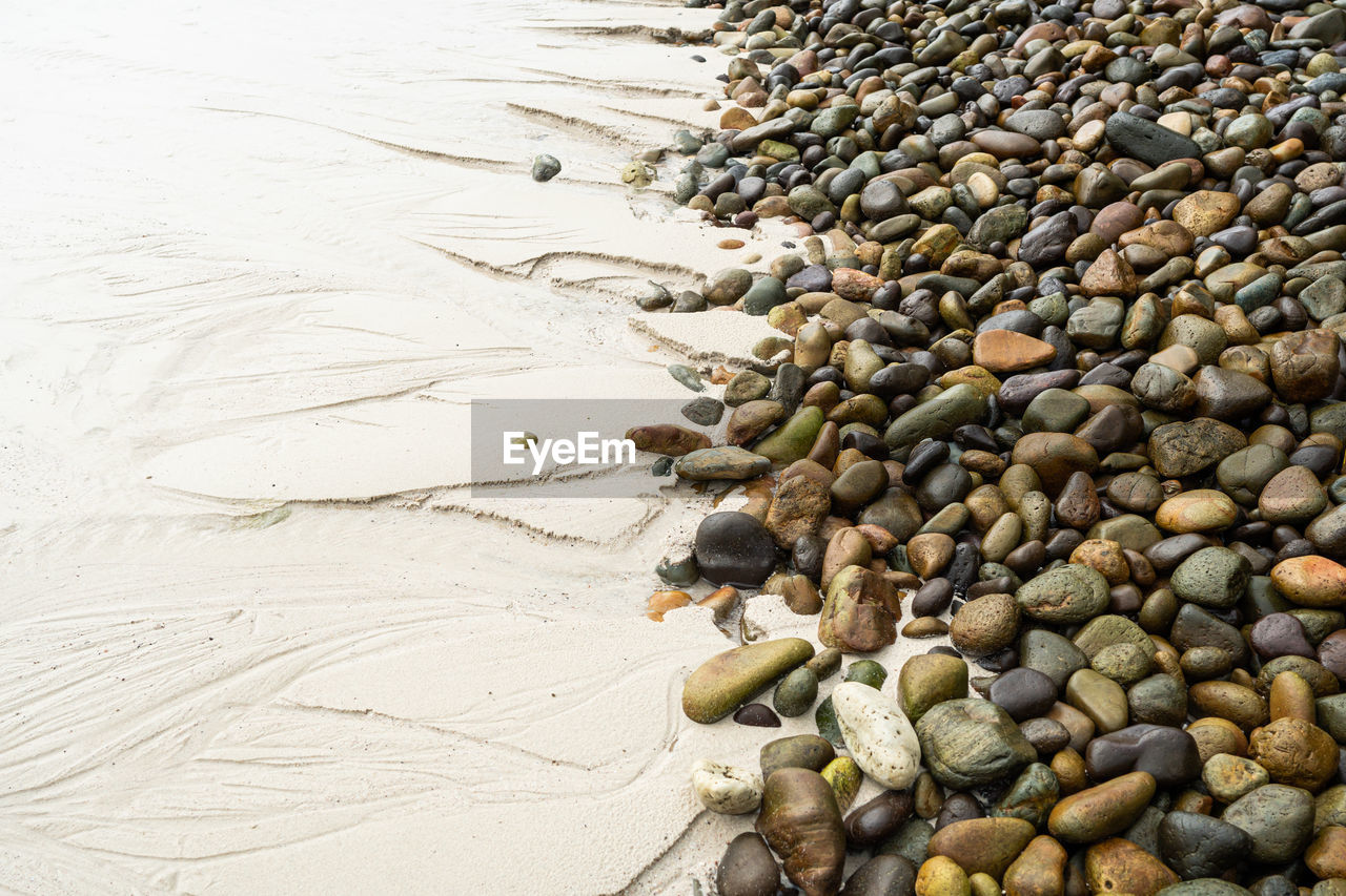 close-up of pebbles