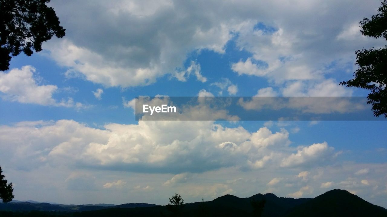 SCENIC VIEW OF MOUNTAINS AGAINST CLOUDY SKY