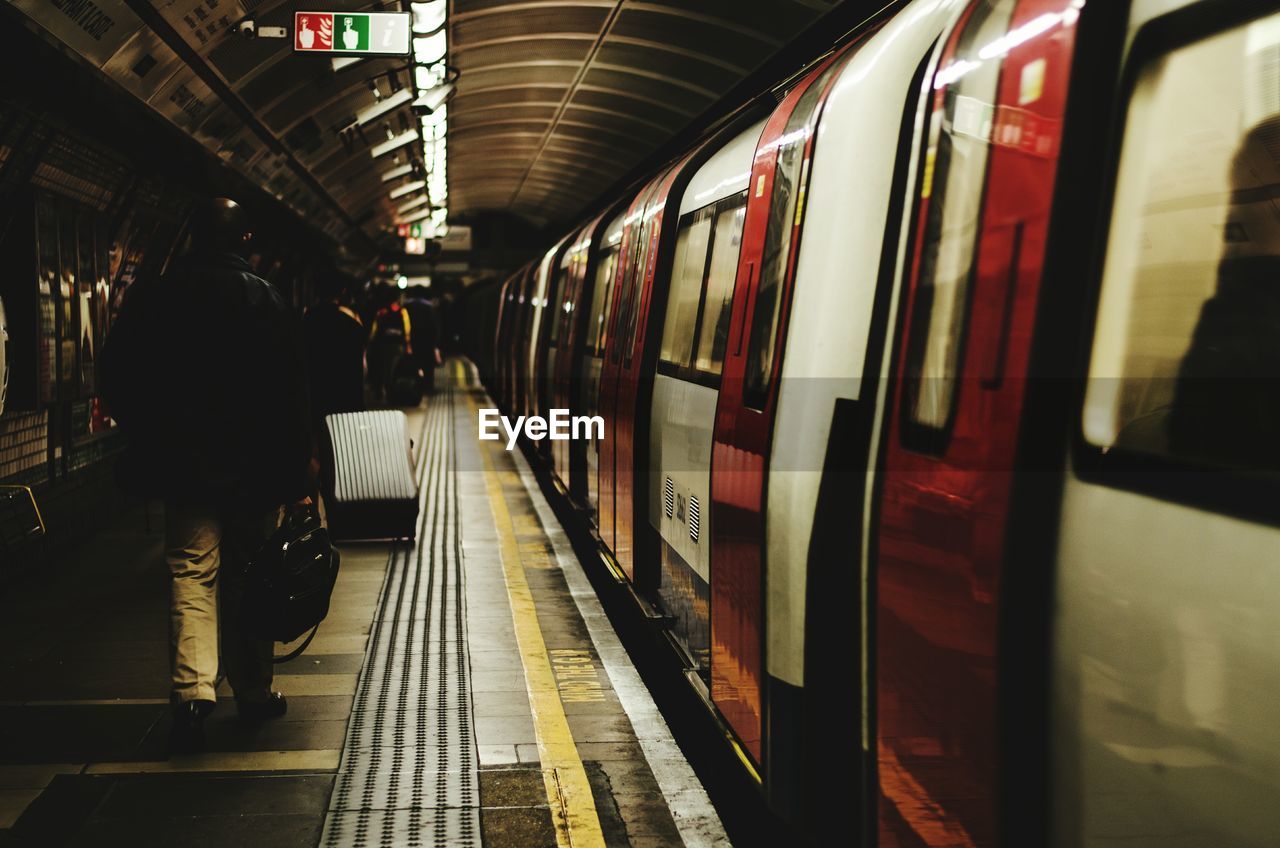 Train at subway station