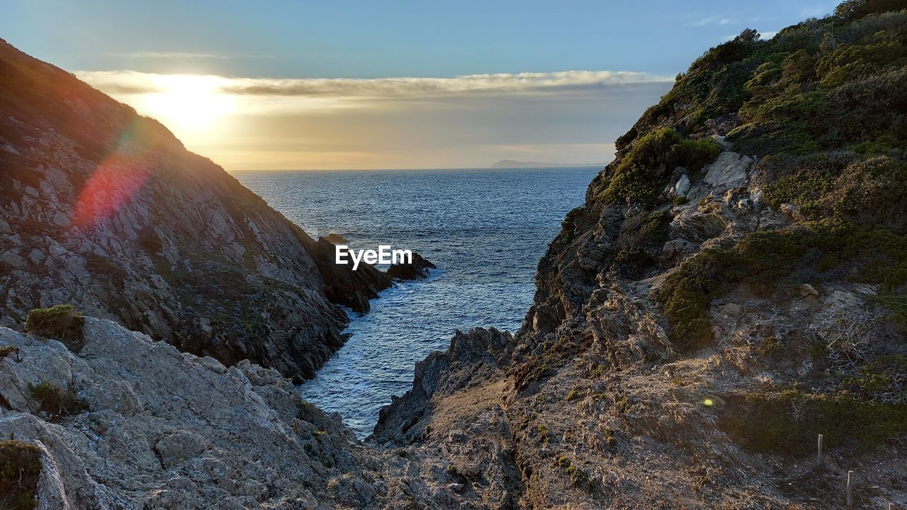 SCENIC VIEW OF SEA DURING SUNSET