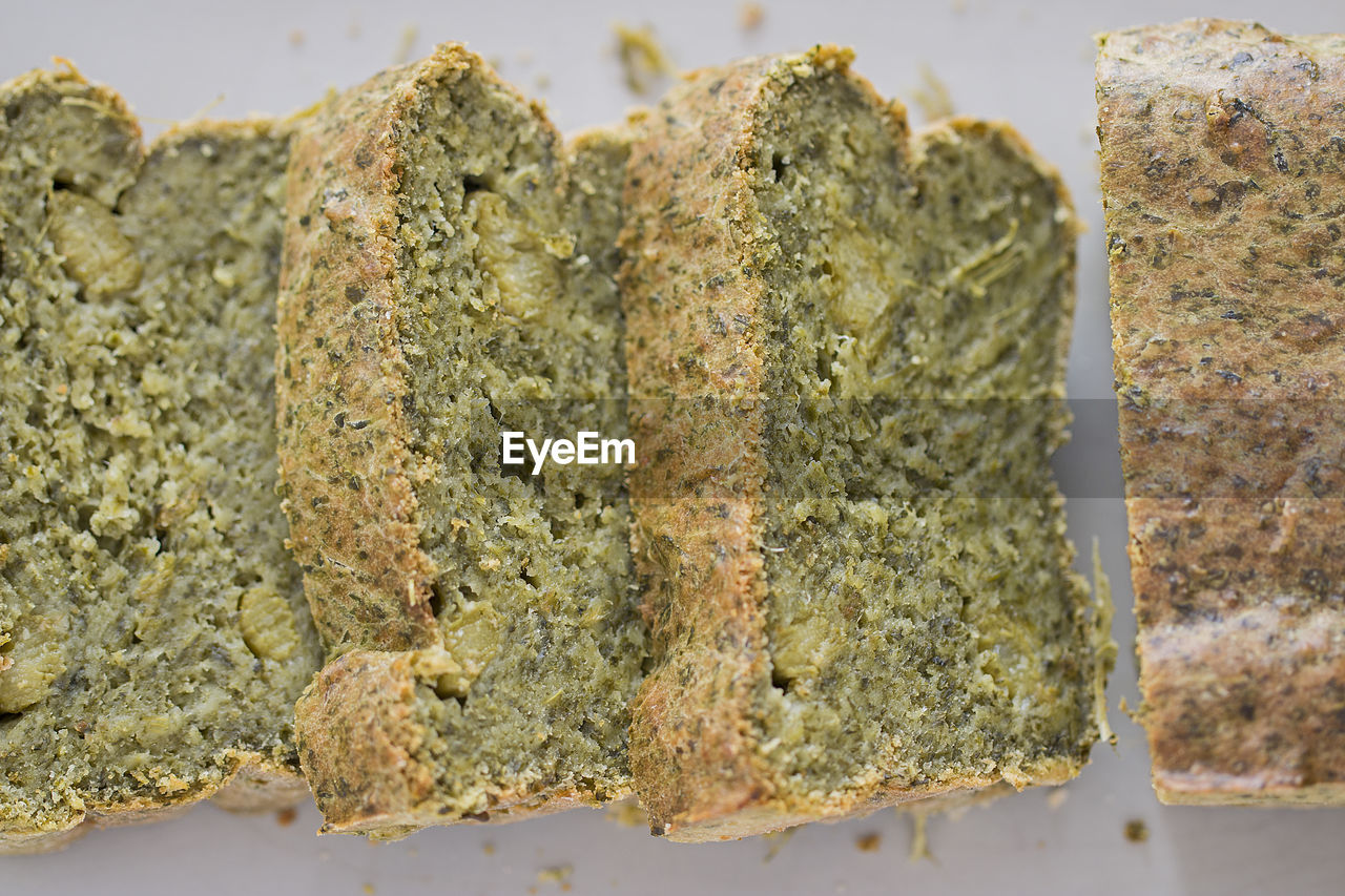 High angle view of bread in plate