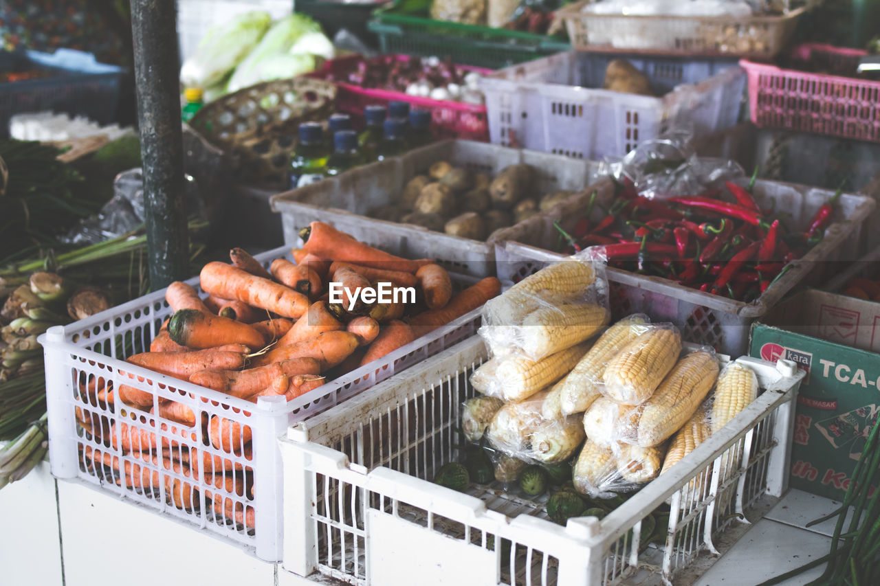 Organic fresh carrots, local asian market. bali indonesia