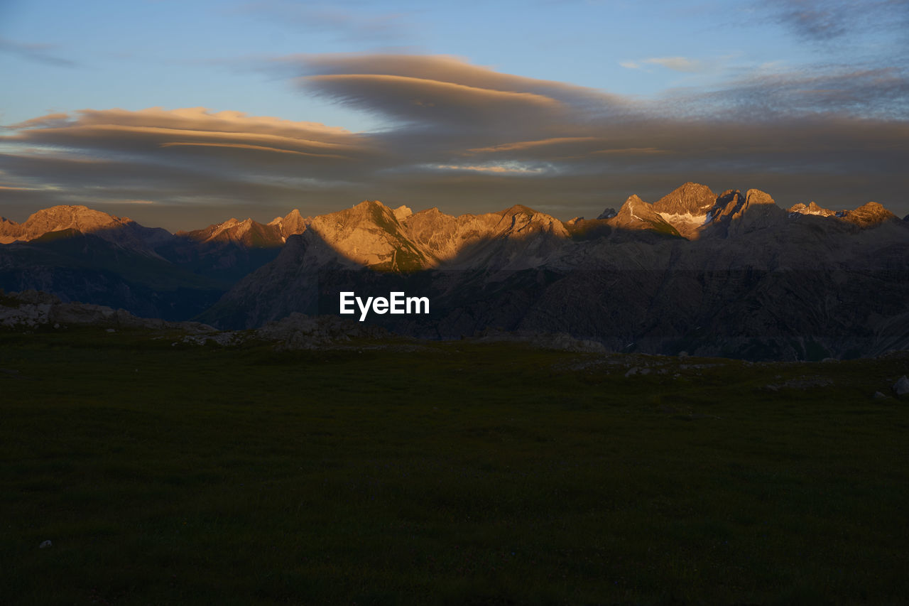 Scenic view of mountains against sky