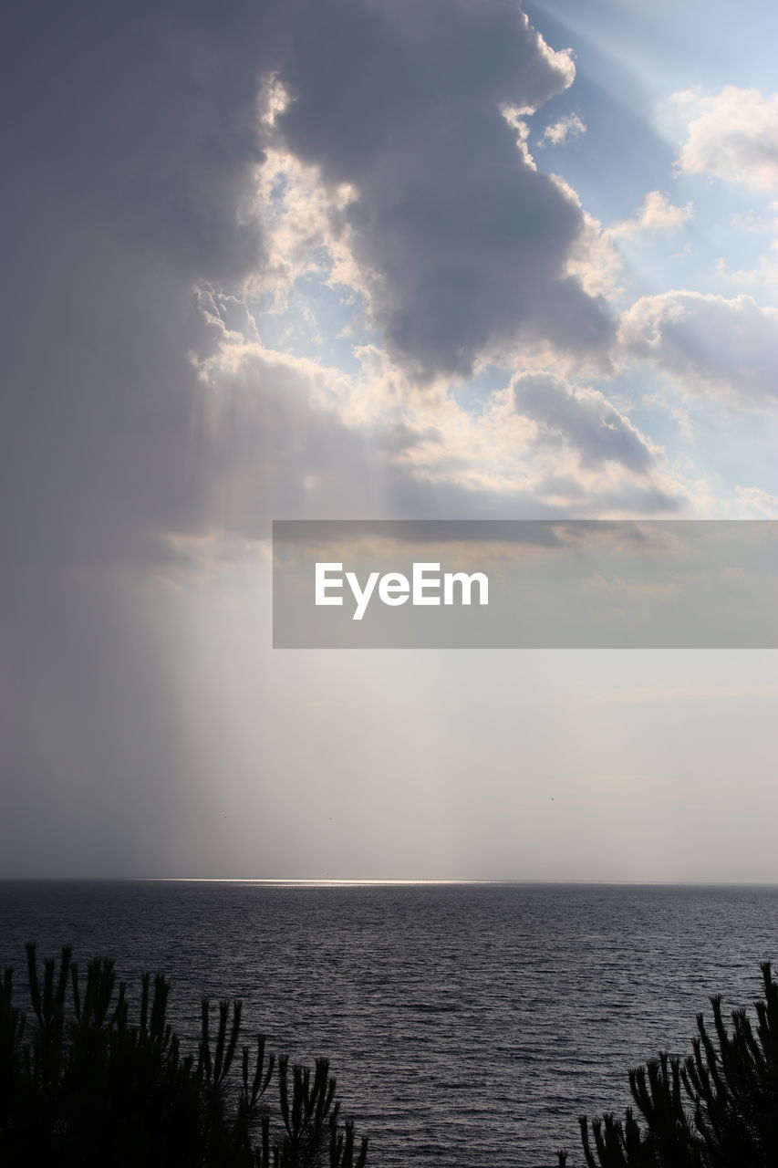 IDYLLIC VIEW OF SEA AGAINST SKY DURING SUNSET