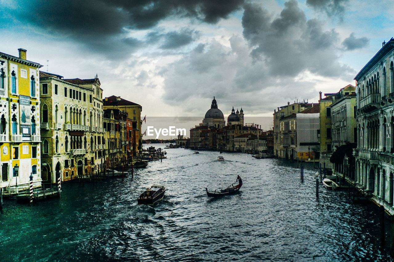 Boats in canal in venice 