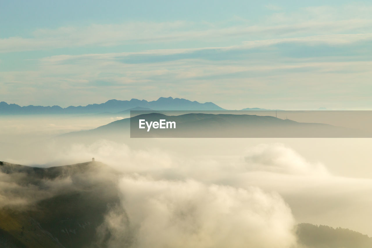 Aerial view of cloudscape during morning