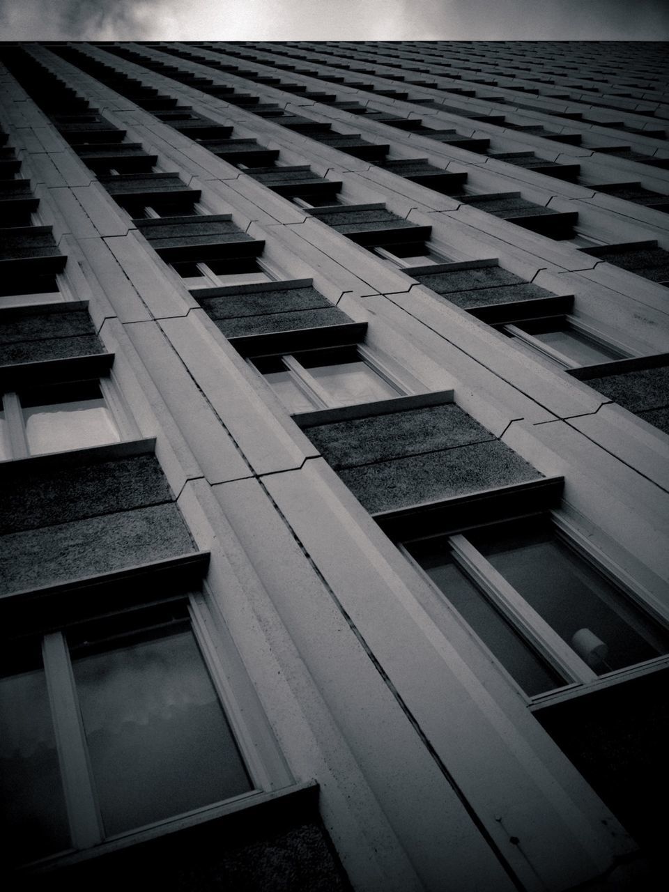 Upward view of building facade