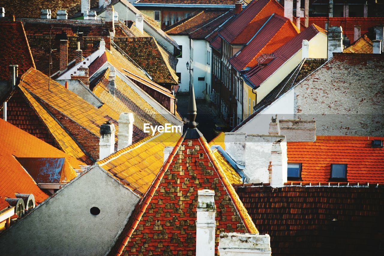 Tiled roofs of town houses