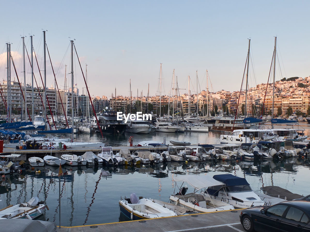 Piraeus, greece - september 2018. yachts, sailboats and other nautical vessels in the harbor