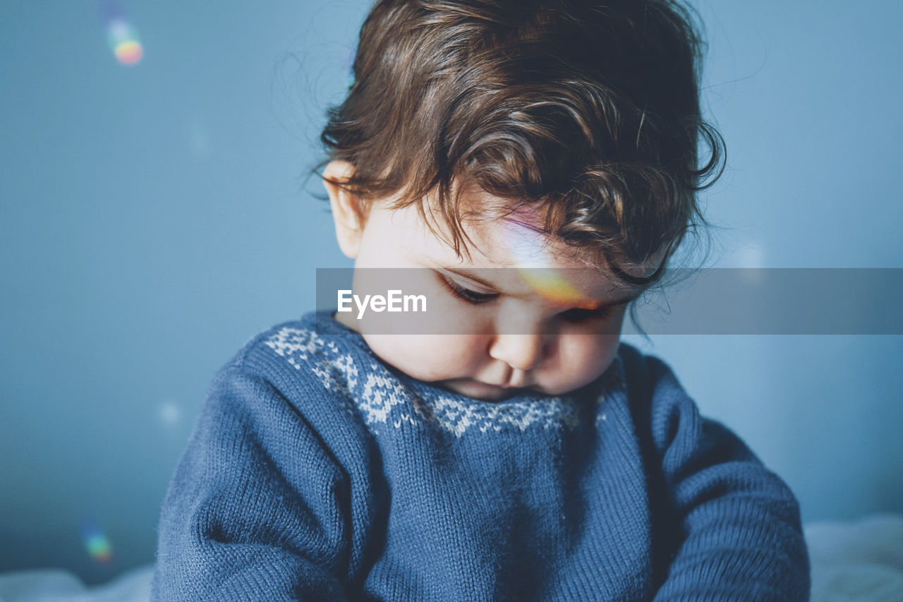 Close-up portrait of cute boy