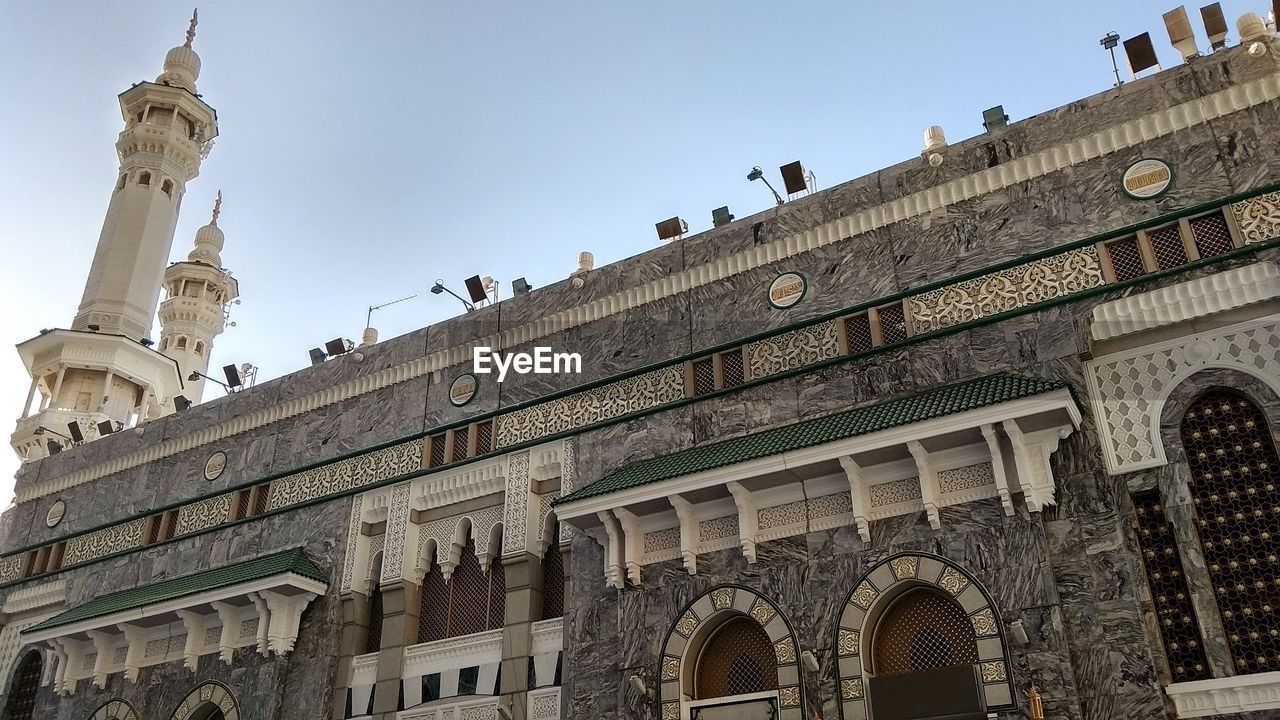 Low angle view of building against clear sky