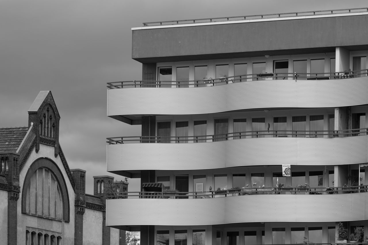 Low angle view of buildings against sky