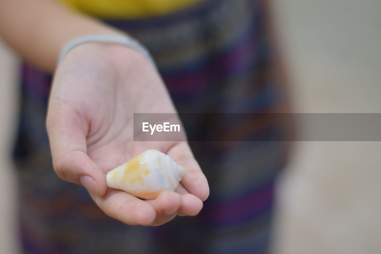 CLOSE-UP OF HANDS HOLDING ICE CREAM