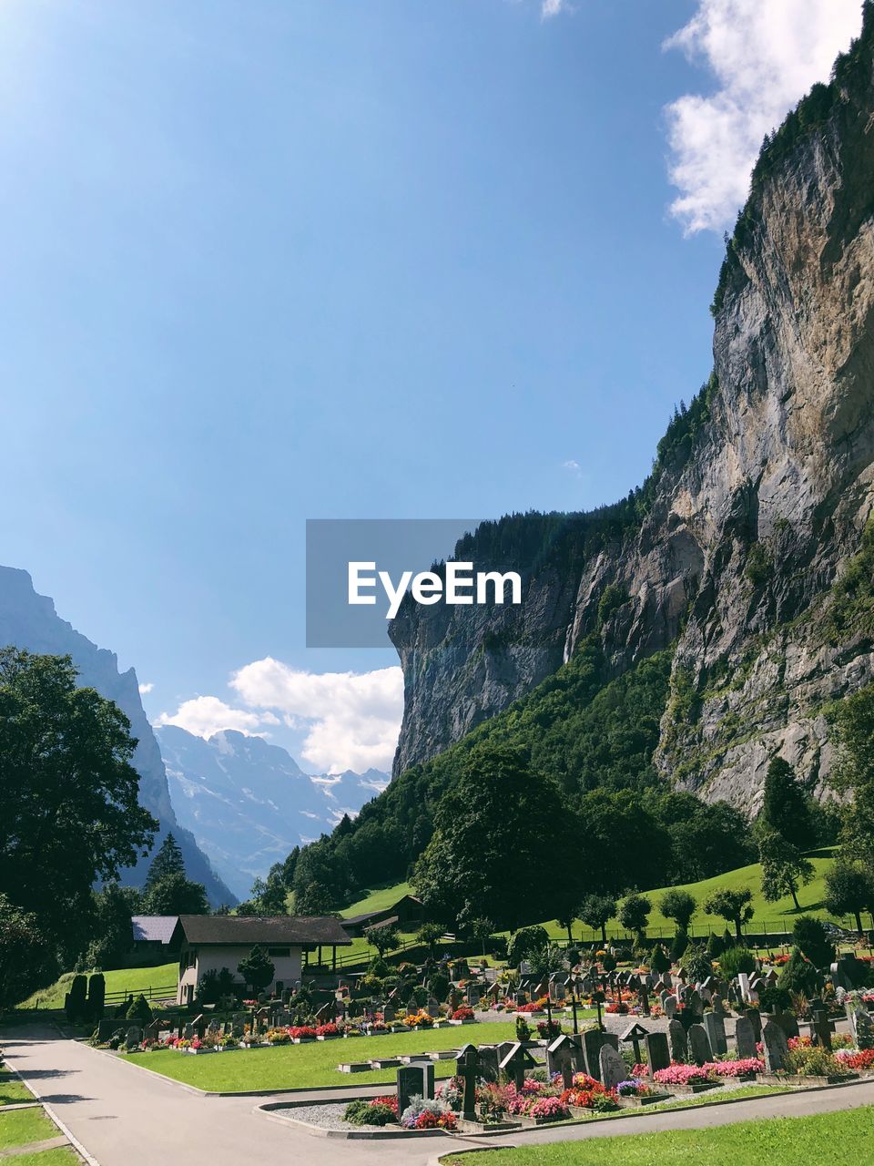 Scenic view of mountain range against sky