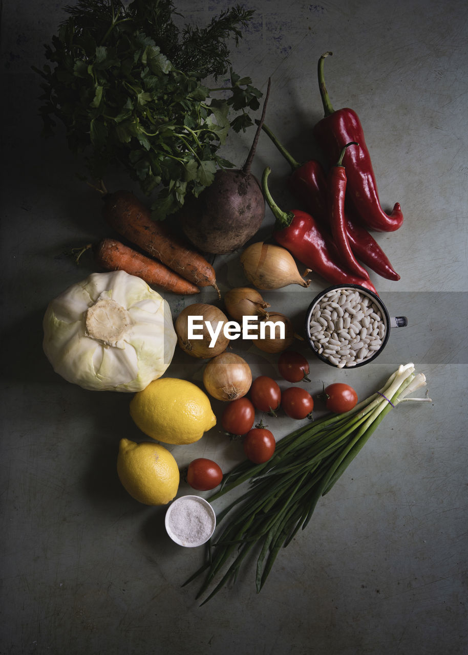 Close-up of fresh vegetables on the table