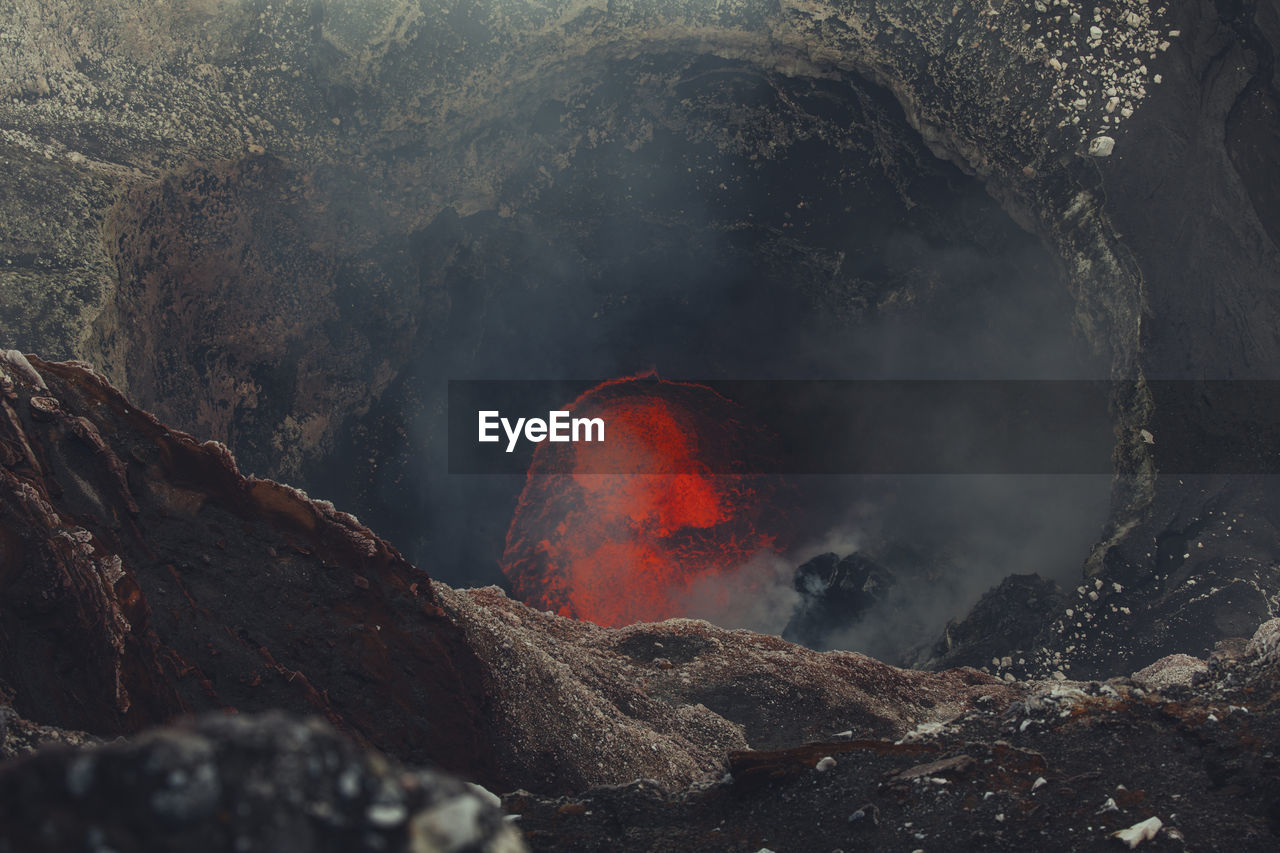 High angle view of volcanic landscape