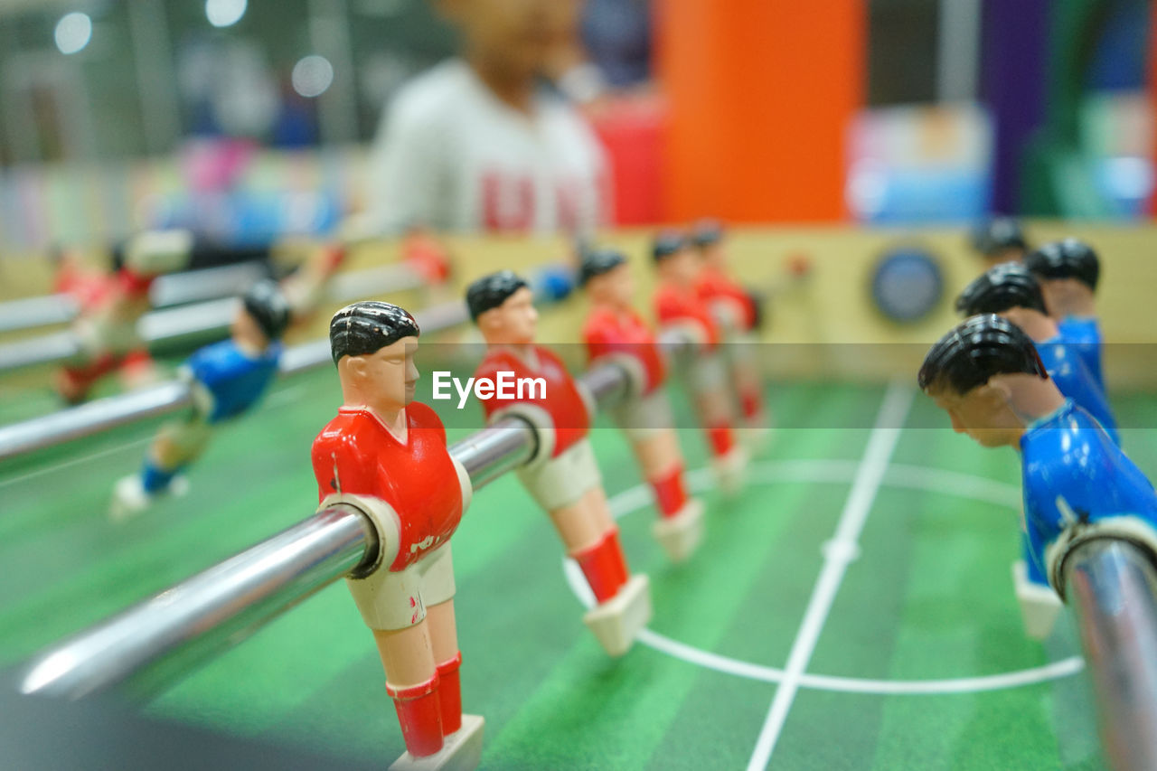 Table football arena in the game zone