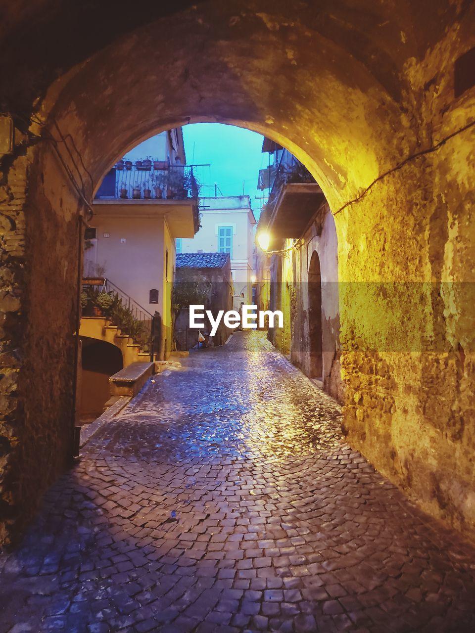 Alley amidst buildings in city