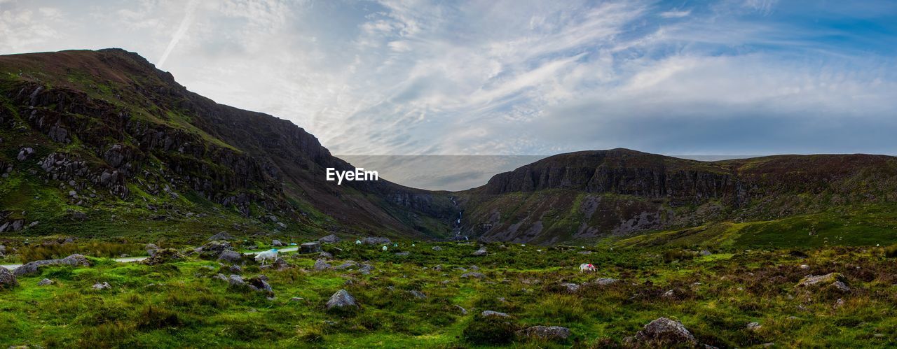 View of mountain against cloudy sky