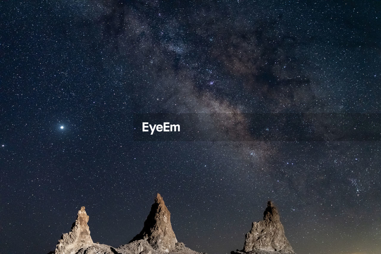 Milky way above trona pinnacles, california