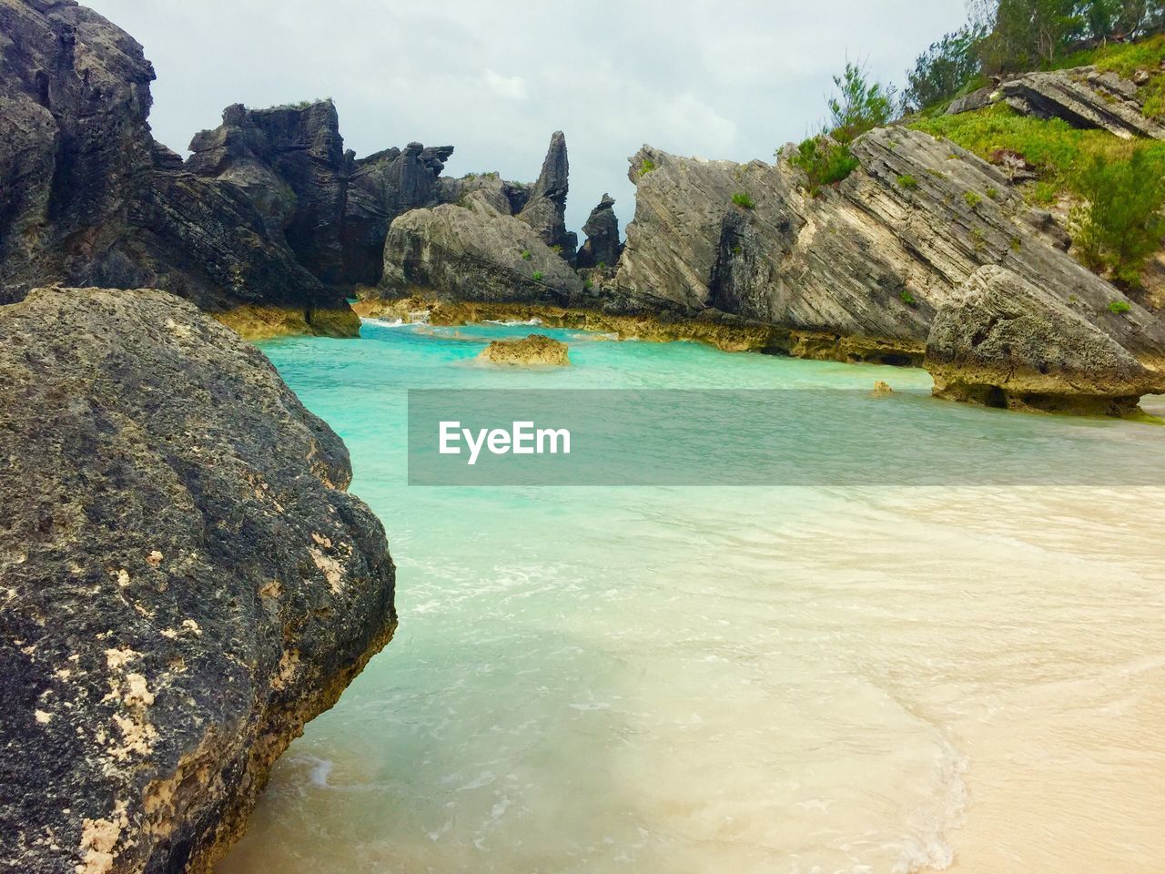 Rock formations at beach