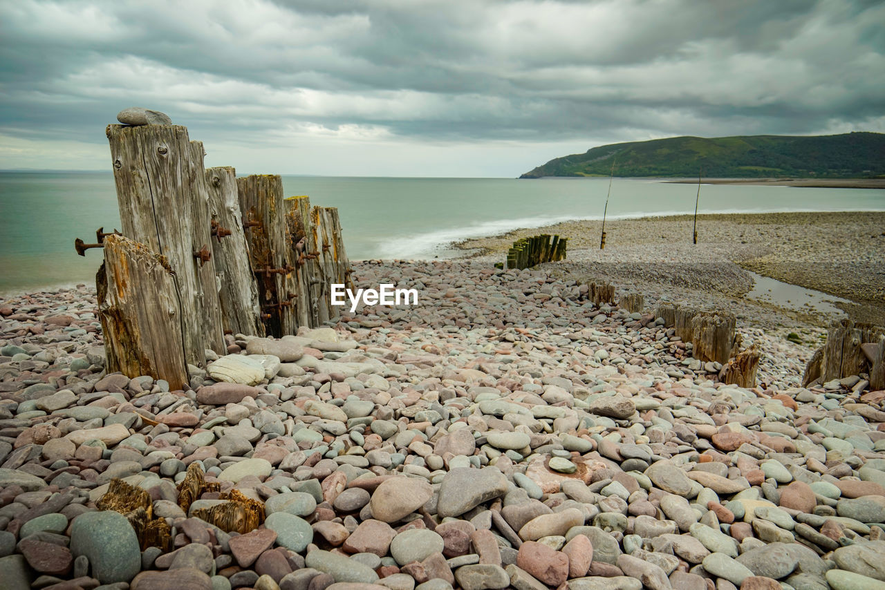 Scenic view of beach against sky