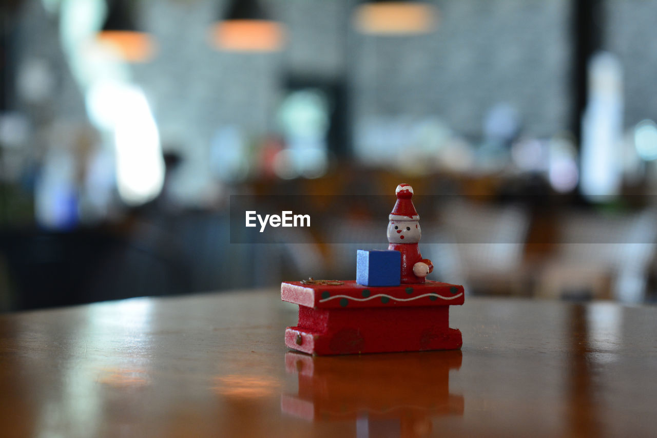 Close-up of toy blocks on table