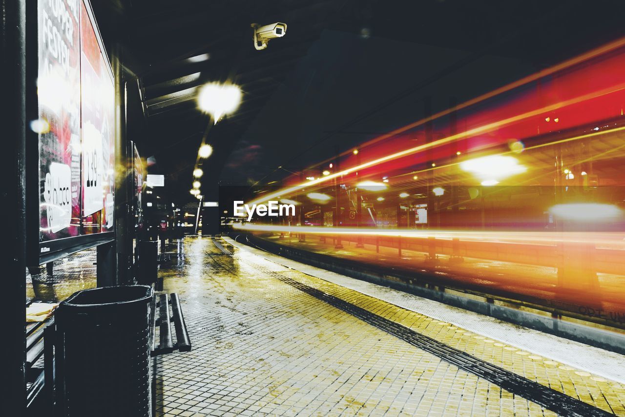 BLURRED MOTION OF TRAIN AT NIGHT