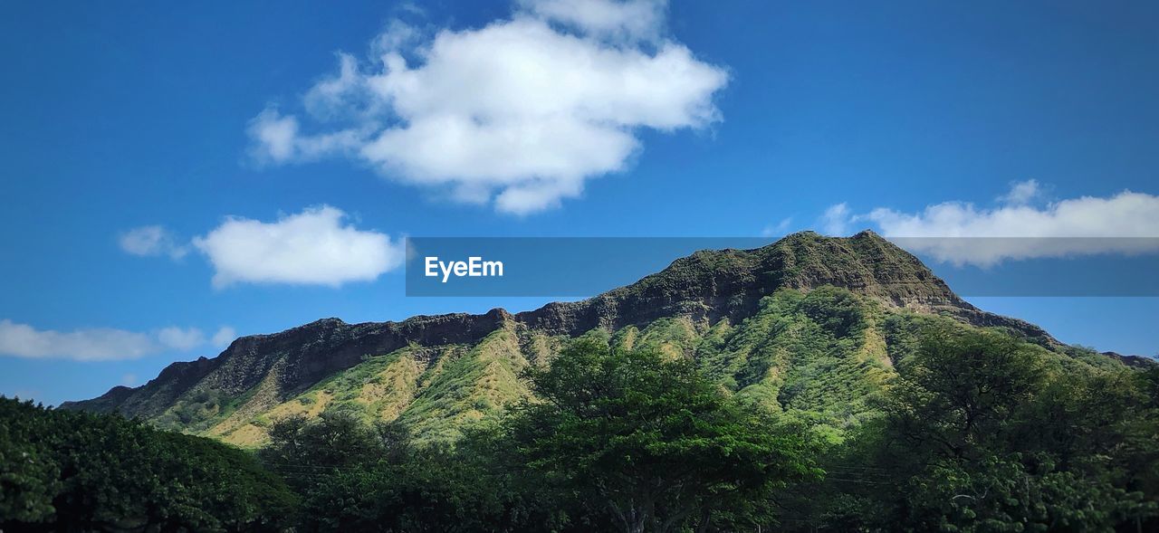 Low angle view of mountain against sky