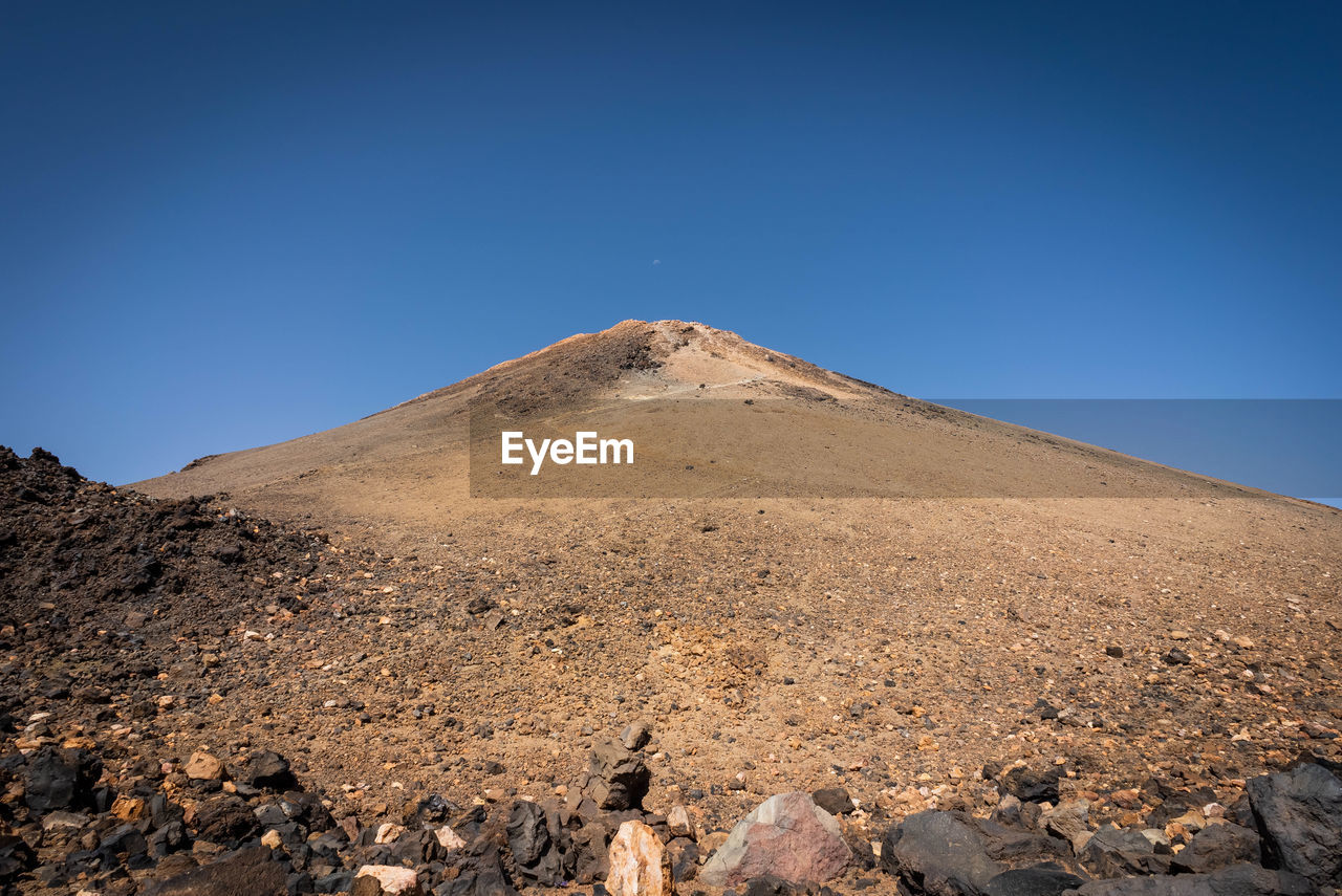 VIEW OF DESERT AGAINST CLEAR BLUE SKY