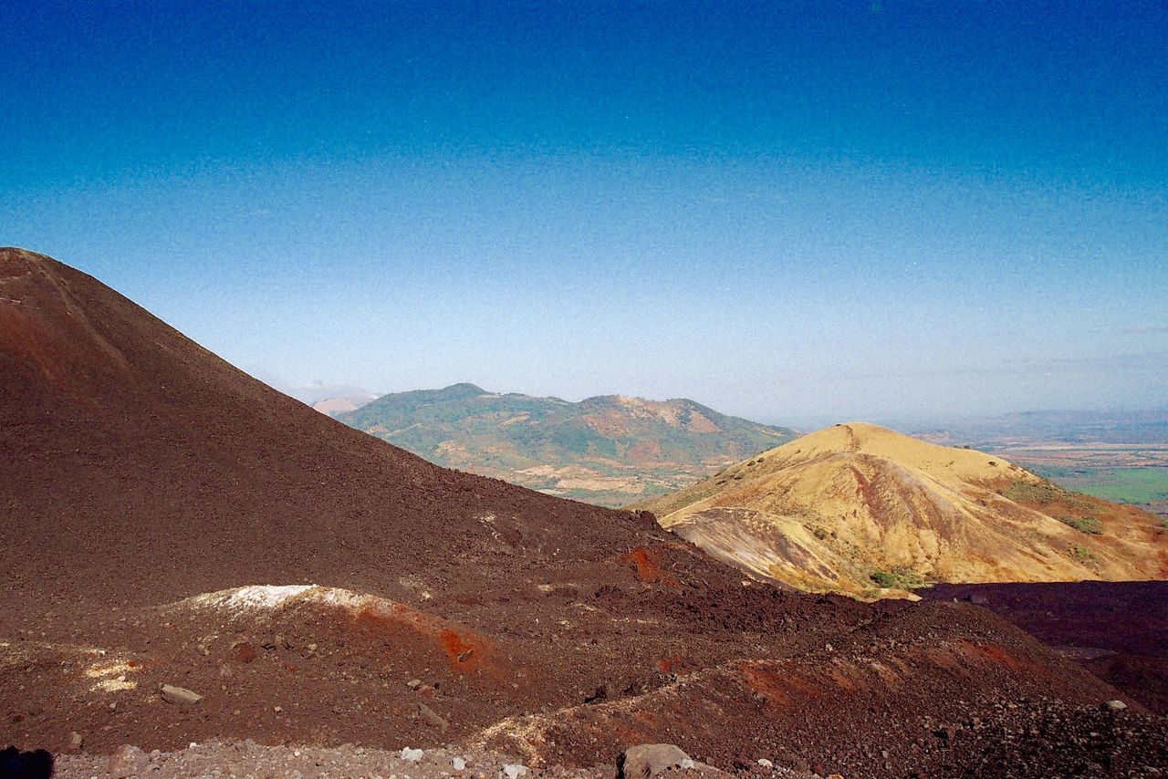 SCENIC VIEW OF MOUNTAINS AGAINST CLEAR BLUE SKY