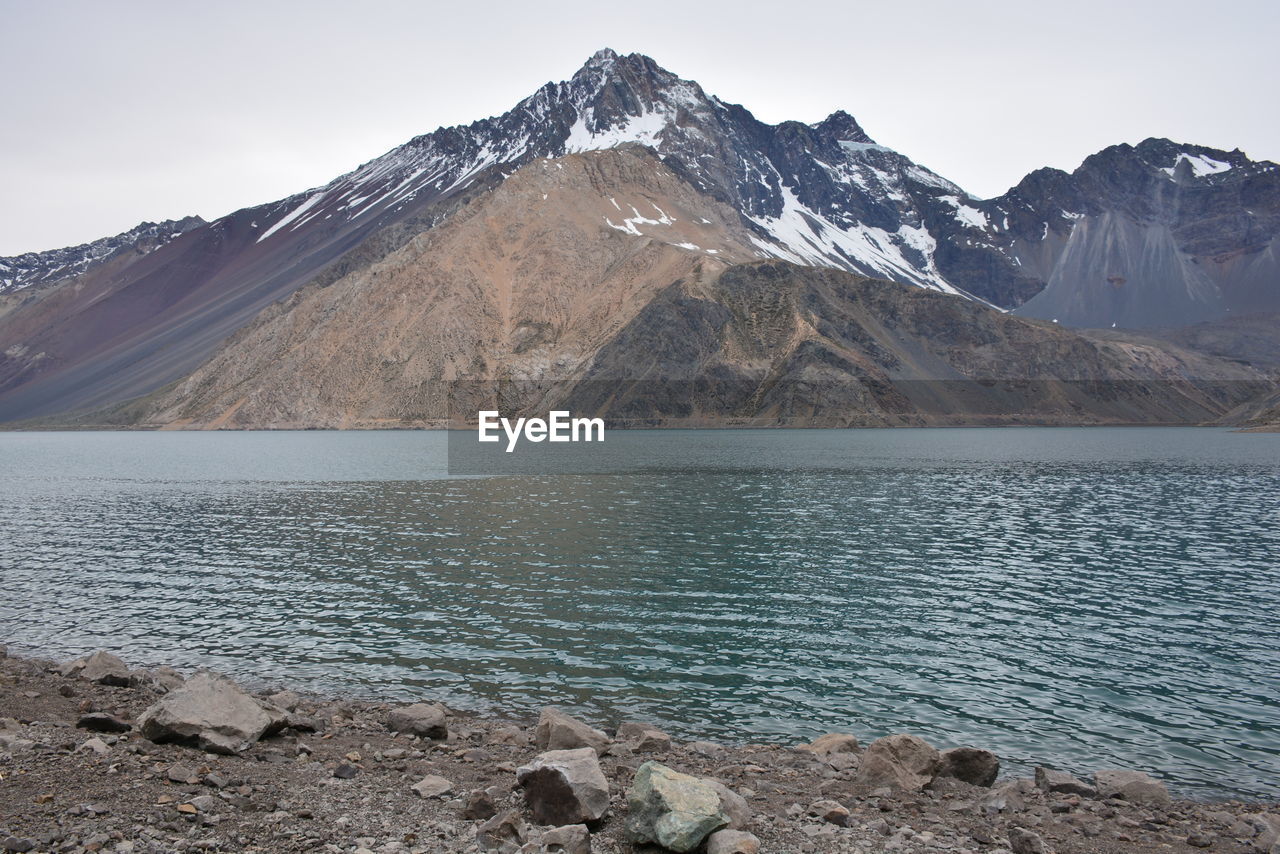 SCENIC VIEW OF LAKE AGAINST MOUNTAIN RANGE