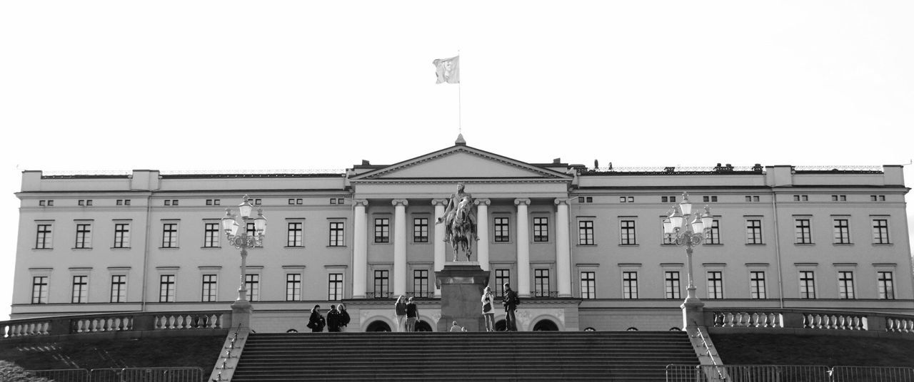 Low angle view of royal palace against clear sky