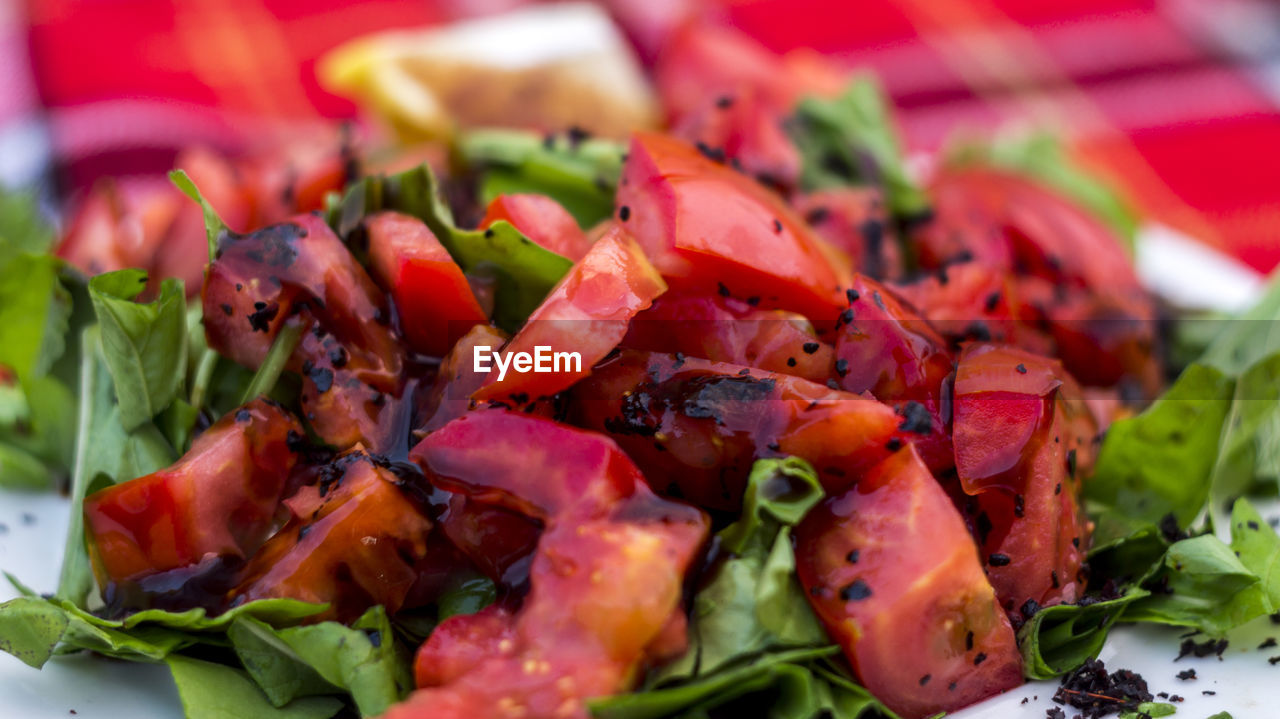 Close-up of vegetables in plate