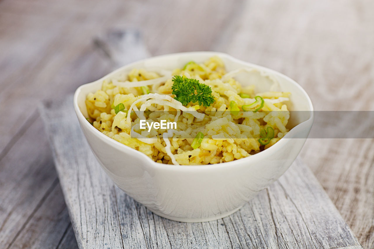 close-up of food in container on table