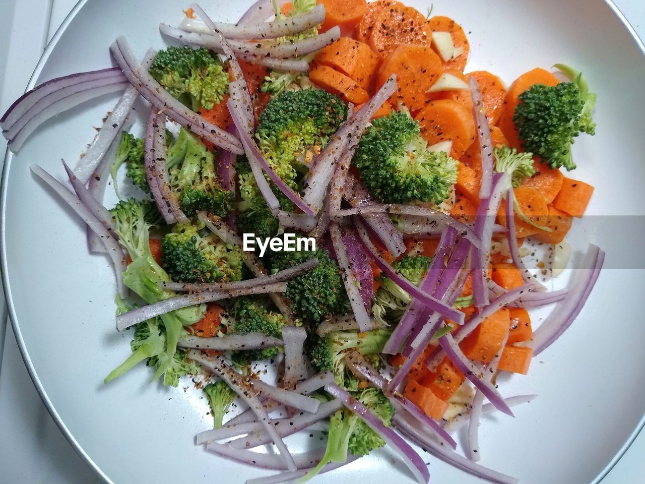 food, food and drink, vegetable, healthy eating, wellbeing, dish, carrot, produce, freshness, plate, salad, root vegetable, green, no people, broccoli, meal, indoors, kitchen utensil, cuisine, high angle view