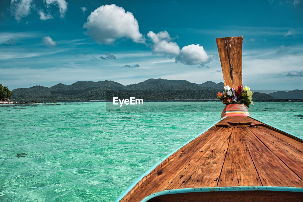 Thai traditional long tail boat around the magical island koh lipe