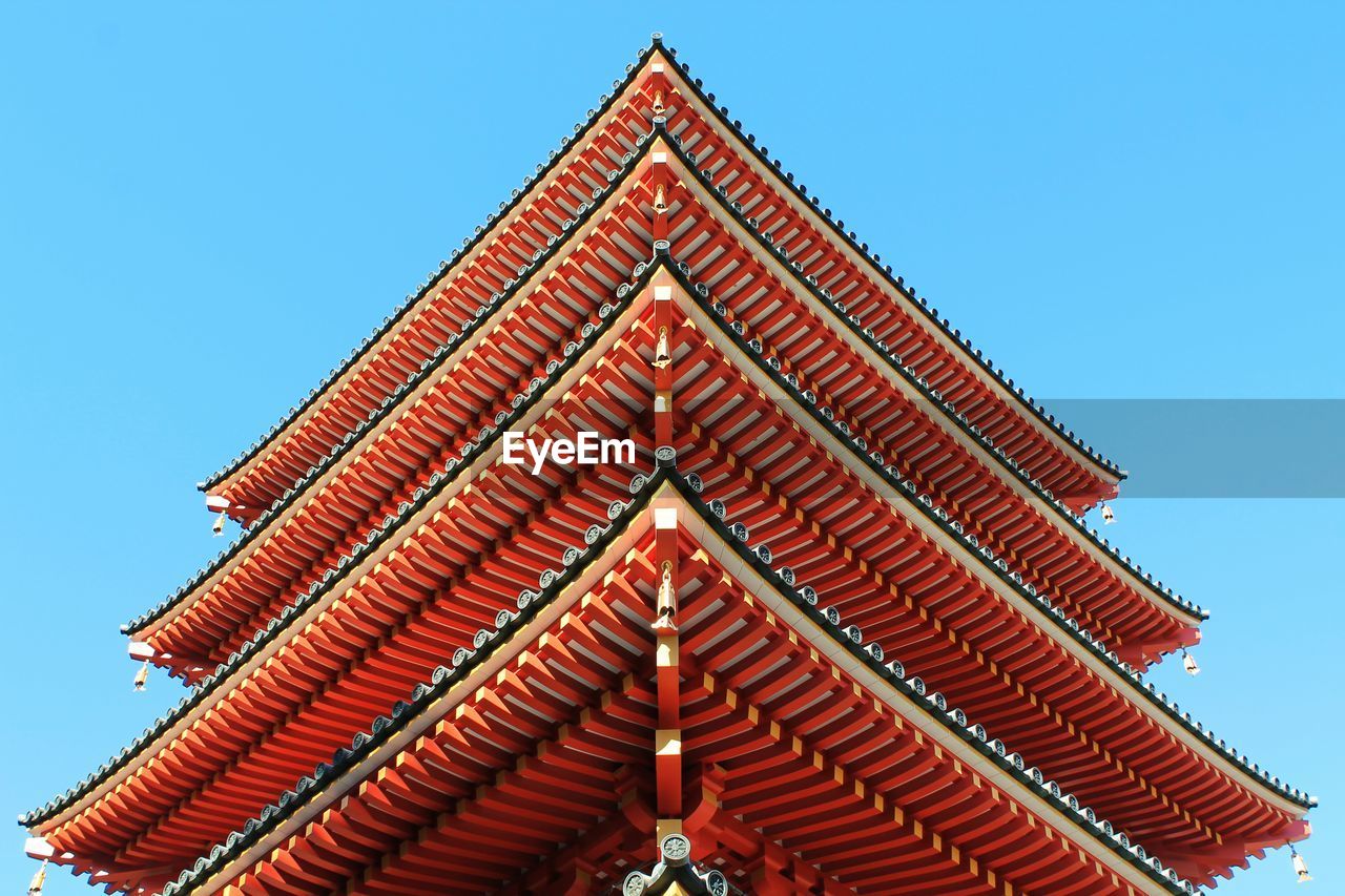 Low angle view of pagoda at asakusa