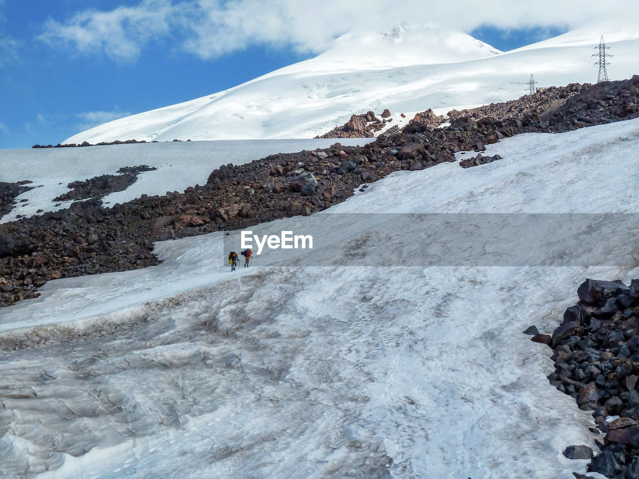 Scenic view of snowcapped mountain against sky