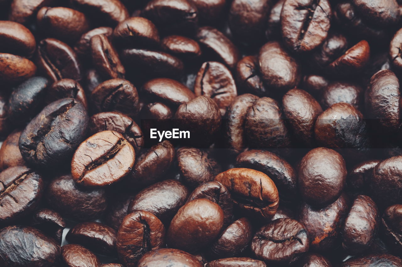 Full frame shot of roasted coffee beans