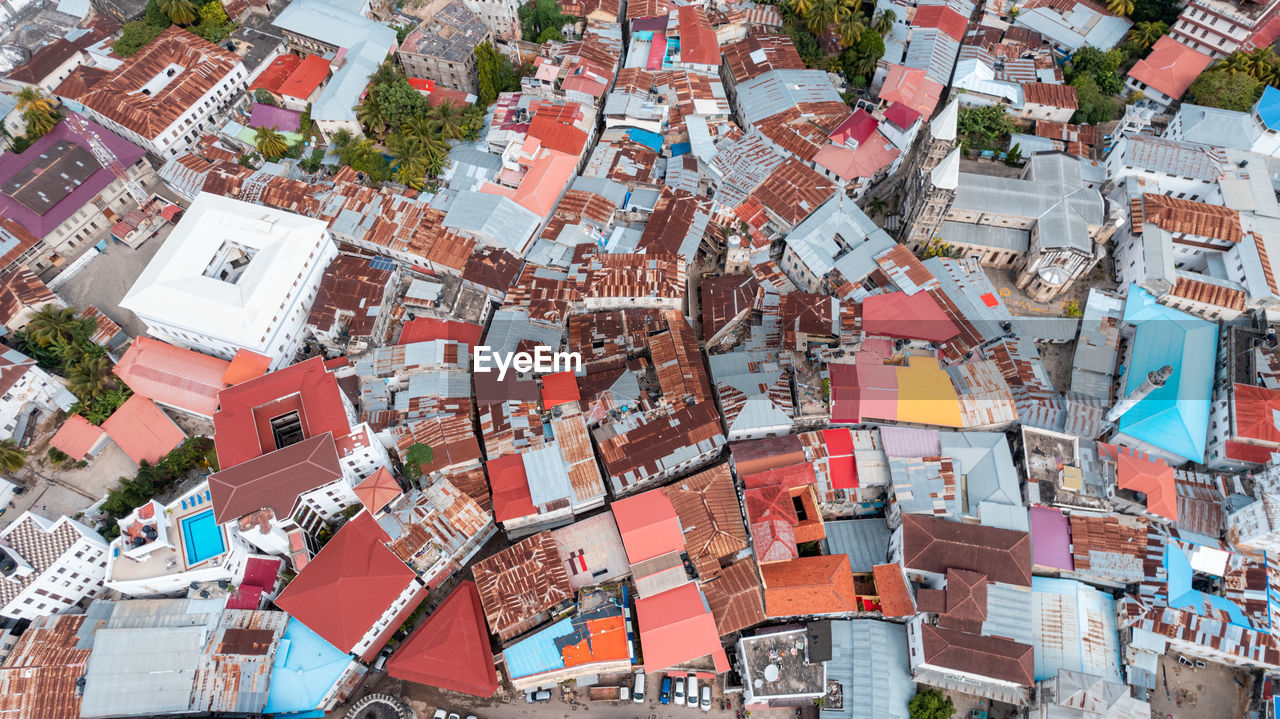 Aerial view stone town, zanzibar