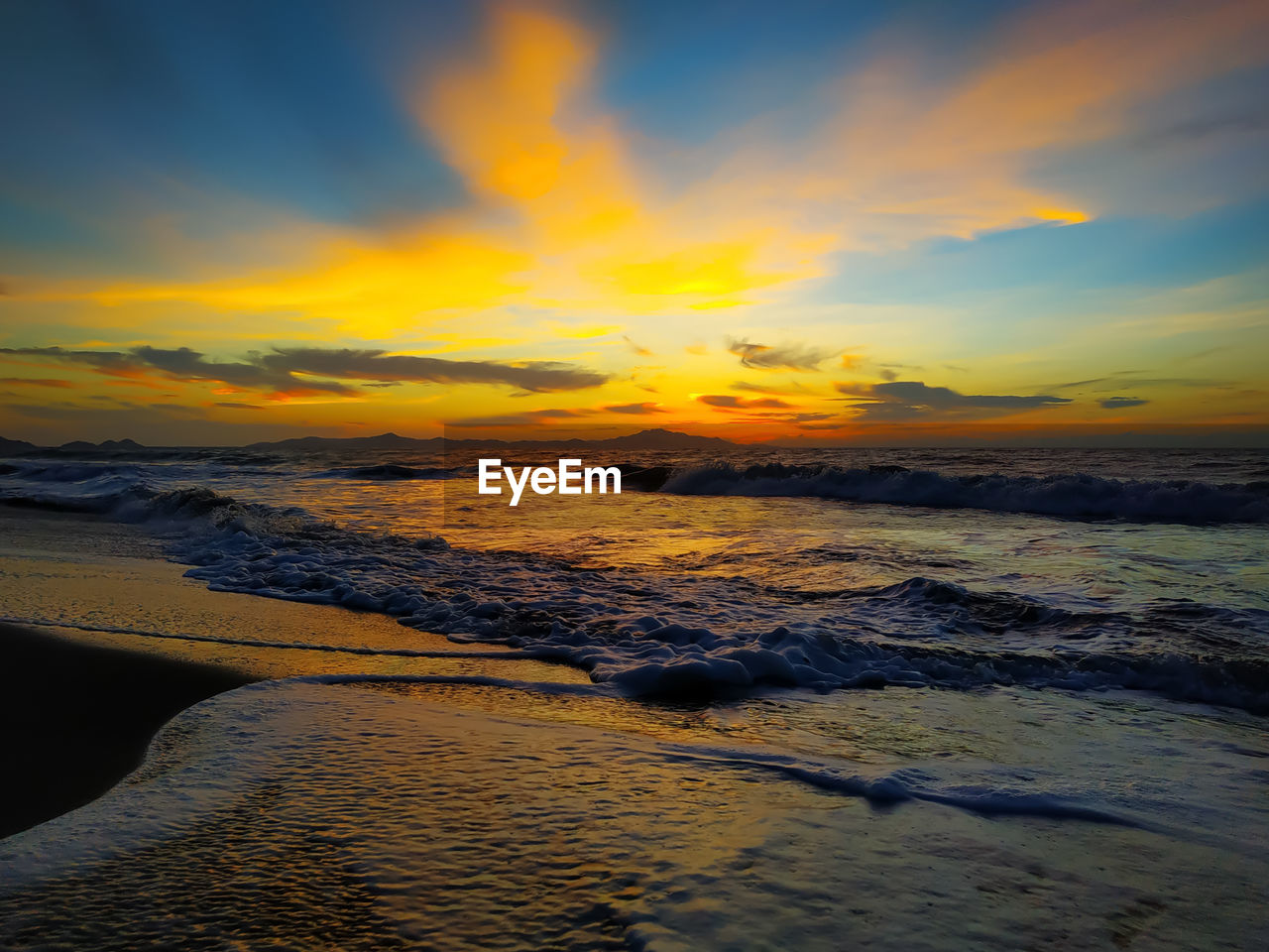 SCENIC VIEW OF SEA DURING SUNSET