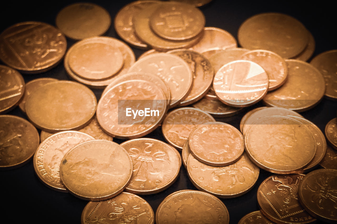 Full frame shot of coins