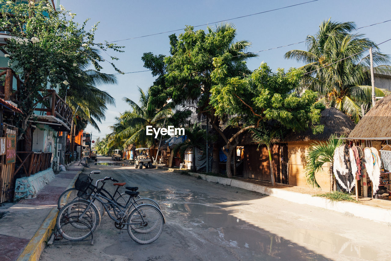 Side street on holbox island in mexico