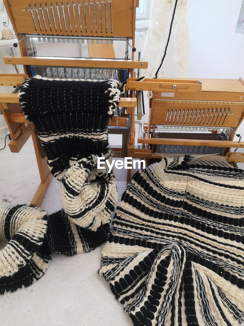 art, weaving, textile, indoors, industry, wood, loom, no people, business finance and industry, business, pattern, equipment, flooring, textile industry, craft