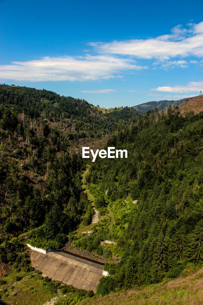 High angle view of landscape against sky