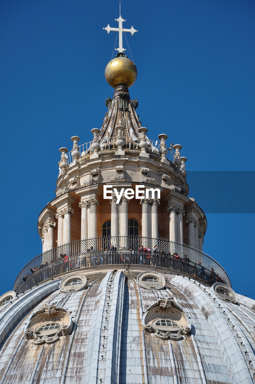 Cupola of the saint peter's basilica in vatican city with majestic views above the city of rome