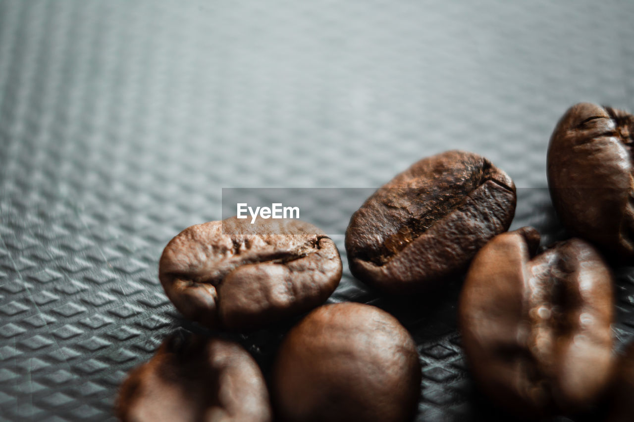 Macro close up of coffee bean in studio 